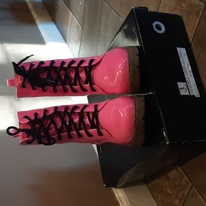 Pink combat boots. Size 7